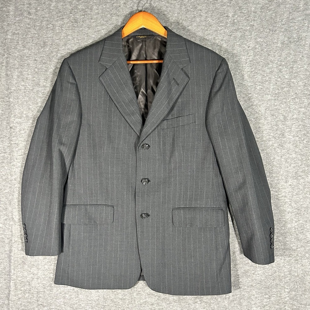 Brooks‎ Brothers Blazer Jacket Mens 40S Gray 3-Button Made In USA 100% Wool